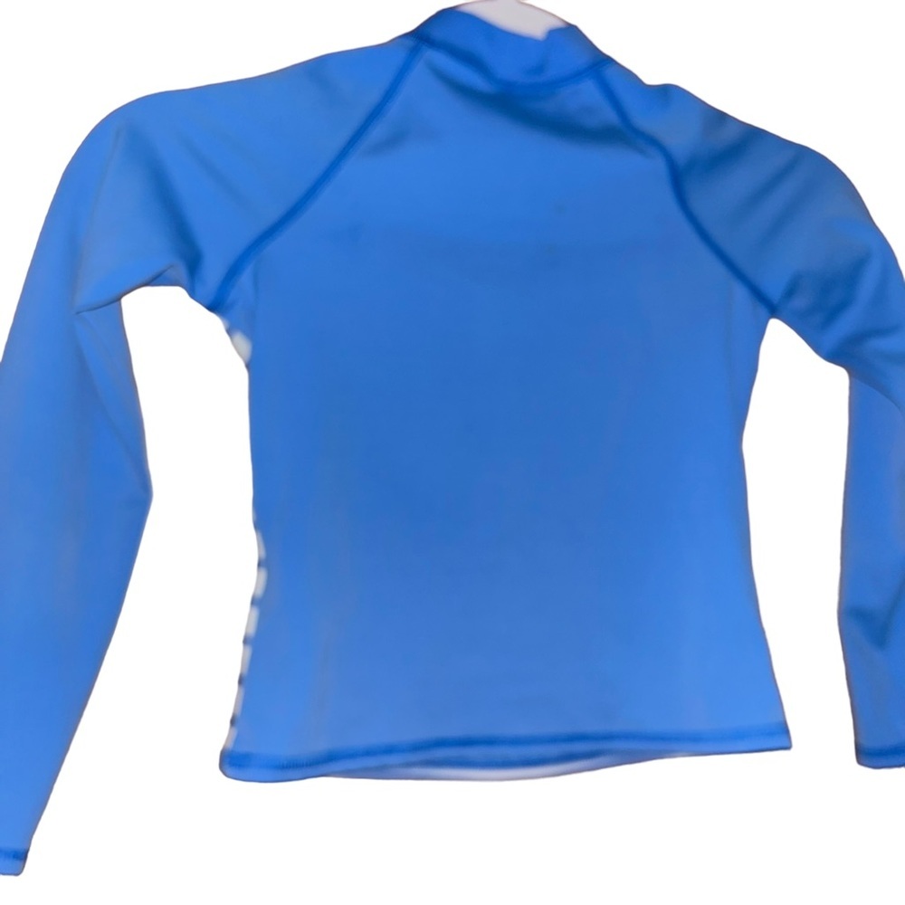 Lands’ end girls blue stripe swim rash guard sunglasses print long sleeve size 5 - Picture 3 of 4